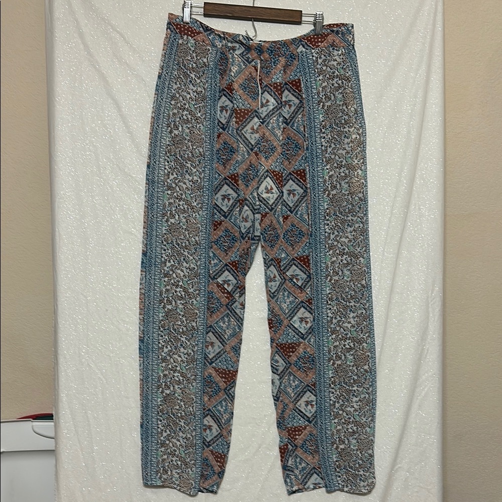Elevenses silk Multicolor Patterned Pants. Size 12.